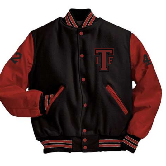 Black/Red Letterman Jacket